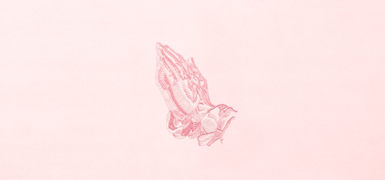 P 516 PK Praying Hands Pink Faux
